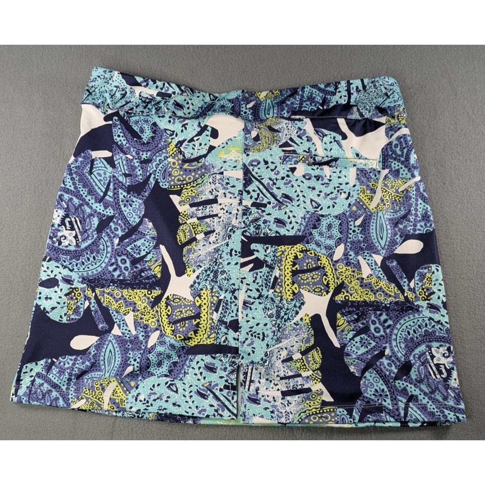 Coral Bay Golf Womens Tropical Paisley Floral Performance Skort Large Blue Green - Picture 5 of 9